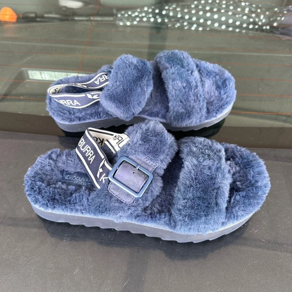Koolaburra‎ by Ugg Women's Fuzz-oh Sandals Women's Size 7 Blue Shoes